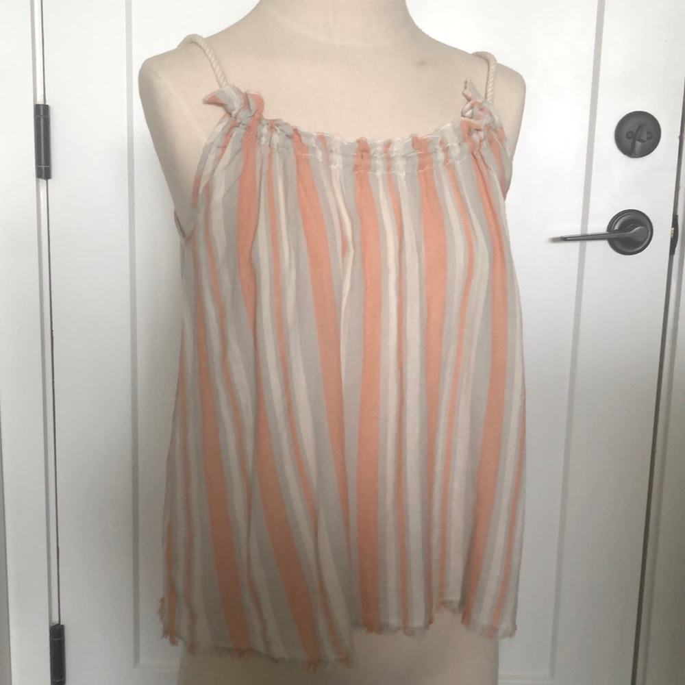 NWT Topshop Stripe Tank in Cream, Pale Orange and Pale Blue